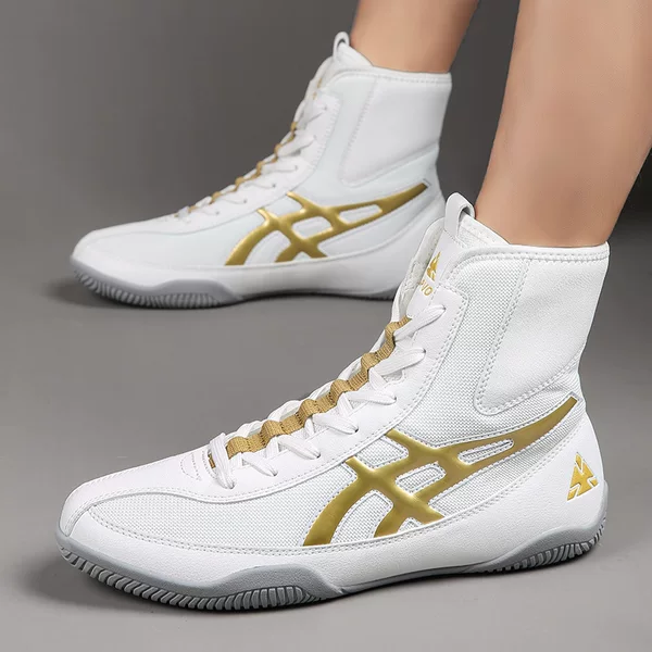 Professional Wrestling Shoes for Men and Women, High-Top Boxing Shoes, Fighting Training Shoes, Boots, Muay Thai Fighting Fitness Mesh Sanda Shoes