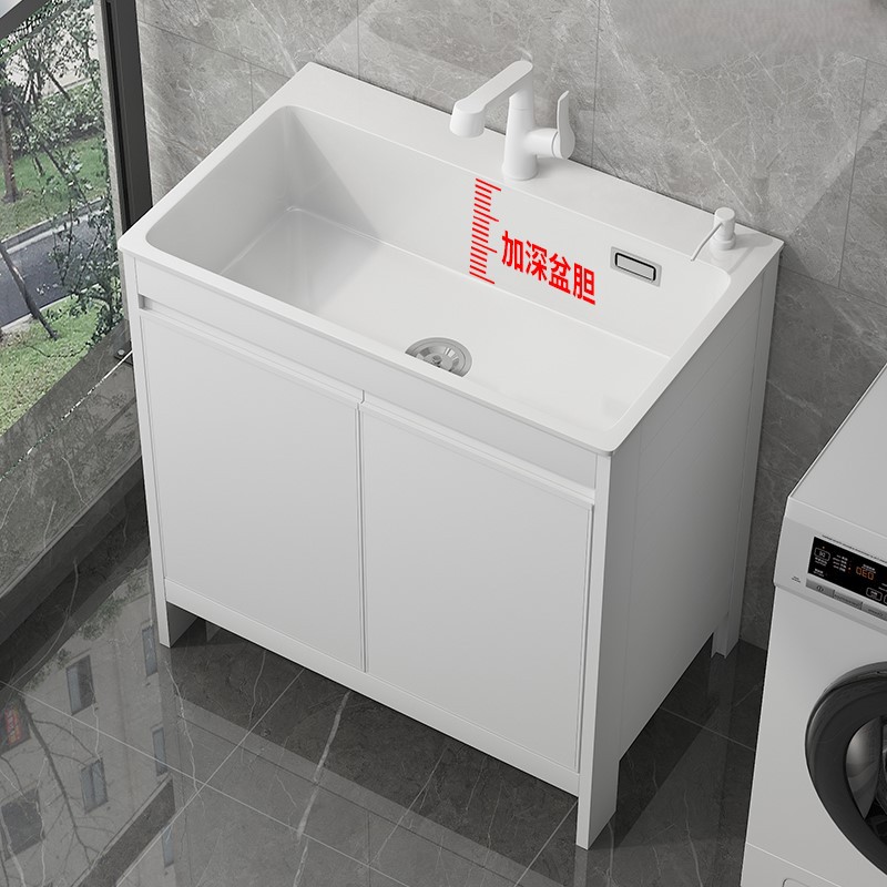 lavabo de balcón lavabo de manos al aire libre lavabo de piedra de cuarzo patio lavabo de piso tipo lavabo gabinete combinación