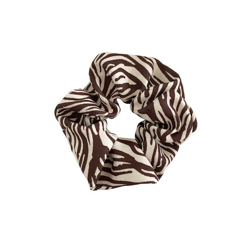 Retro French autumn and winter zebra pattern pig intestine hair ring ins temperament internet celebrity simple head flower jewelry Korean hair accessories