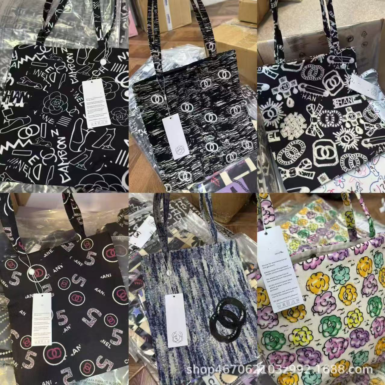 跨境员工uniform手提帆布包单图案印花设计感通勤涂鸦帆布ipad包