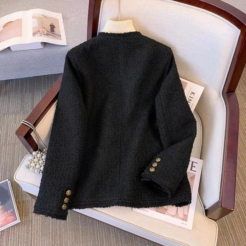 Демисезонная черная куртка, стиль Chanel, корейский стиль, высококачественный стиль, западный стиль