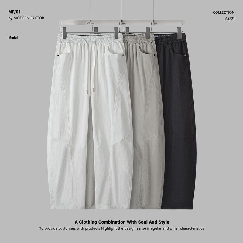 American-Style Workwear Pants for Men, Spring and Summer Cotton-Feel Loose Straight Wide-Leg Casual Pants, Versatile Trendy Brand for Men