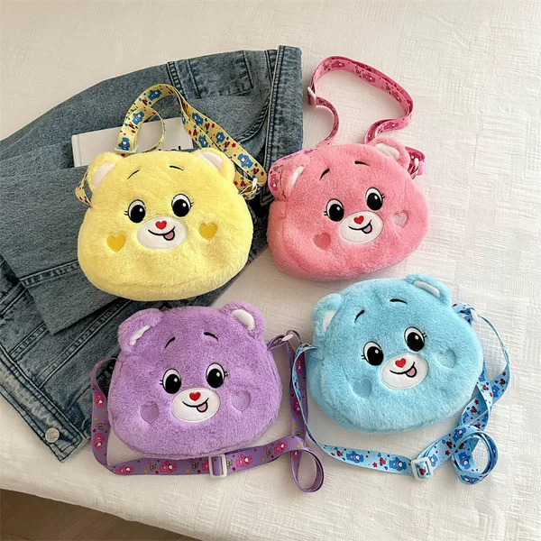 2024 New Cartoon Cute Versatile Little Bear Crossbody Bag Decoration Travel Shoulder Bag Plush Bag Wholesale