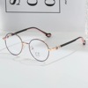 new pattern Teenagers student Blue light Eyeglass frame Metal Ultralight Retro With Degrees myopia glasses