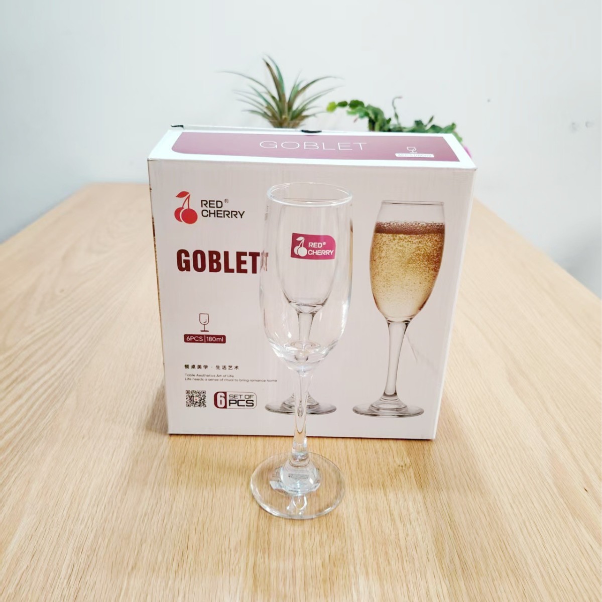 Vaso de vidrio, copa de vino, copa de vino, copa de champán