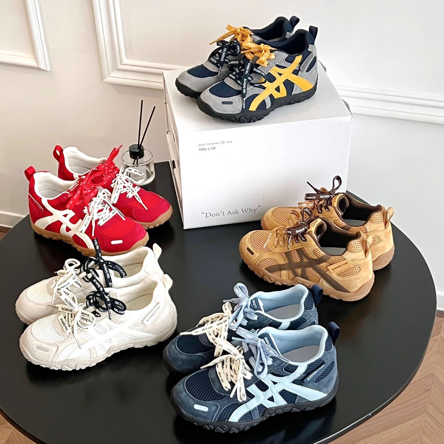 7cm Height-Increasing German Training Shoes for Women 2025 New Style Double Shoelaces for Small People Blue Thick-Soled Sports and Leisure Forrest Gump Shoes