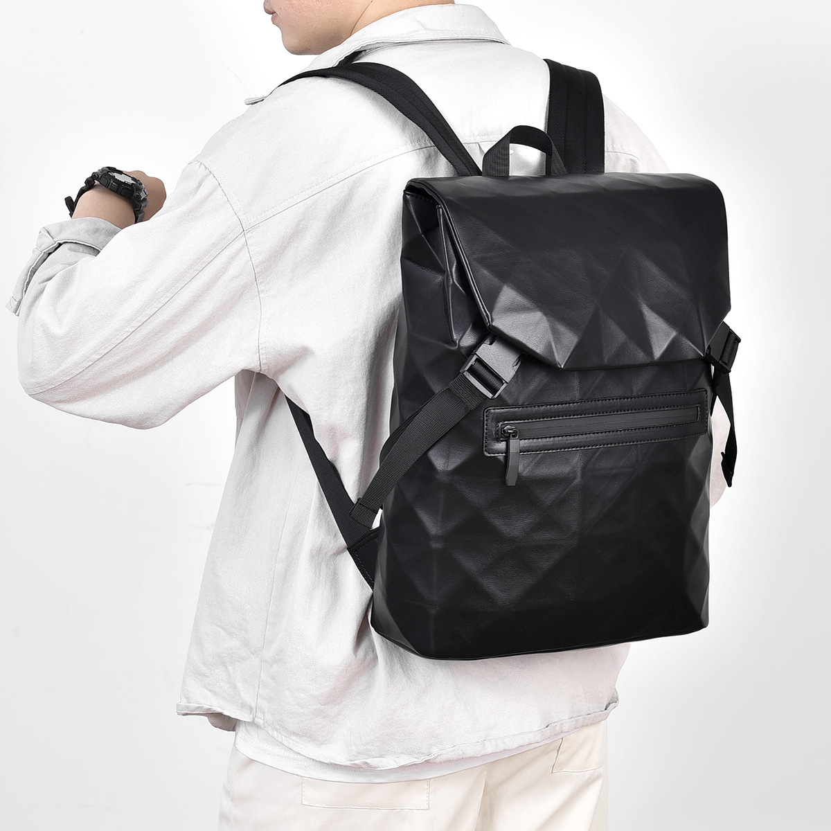 Para estudantes da moda masculina, bolsa de computador de viagem de grande capacidade, mochila de viagem de negócios_voghion.com
