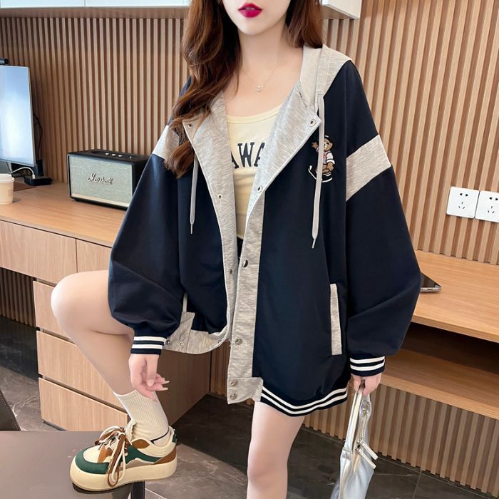 9073 #   Real Shot and Real Price (Imitation Chinese Cotton Milk Silk) Korean Style Thin Hooded Sweatshirt Jacket