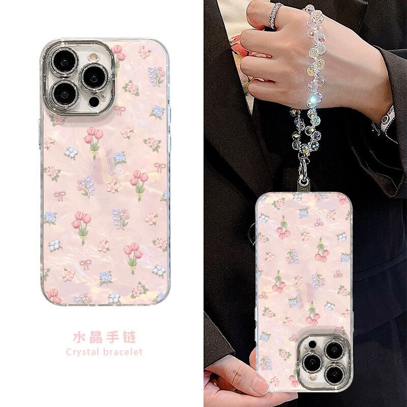 满屏碎花手链适用苹果15/iPhone16手机壳华为Mate70/Pura80贝壳纹|undefined