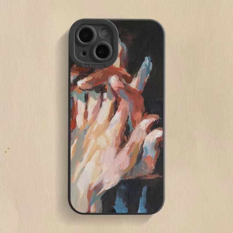 Ojo de ángel-negro-pintura al óleo tomados de la mano