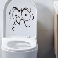 美しいアニメは鼻をひねって笑いを取る便器の蓋のシールの表情のトイレの装飾は絵の対外貿易の卸売りを貼ります。