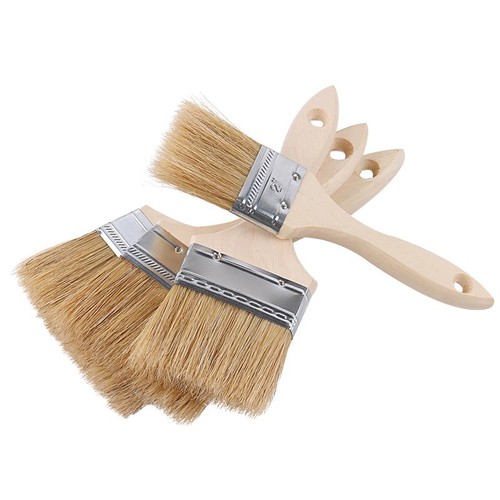 High-grade bristle paint brush, high temperature resistant pure pig hair barbecue brush, wooden handle, long hair dust sweeper, industrial machine cleaning brush