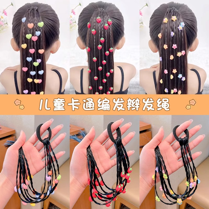 Dulce boxeo fresco peluca infantil Twist trenza anillo de pelo tocado de niña Cola de Caballo alta trenzada color de pelo cuerda de pelo accesorios para el cabello