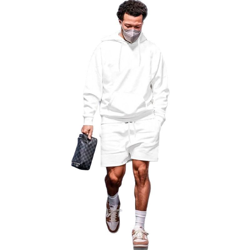 Transfronterizo 2023 Amazon Otoño e Invierno nuevos hombres sueltos traje con capucha casual todo-juego fleece forrado pareja traje hombres