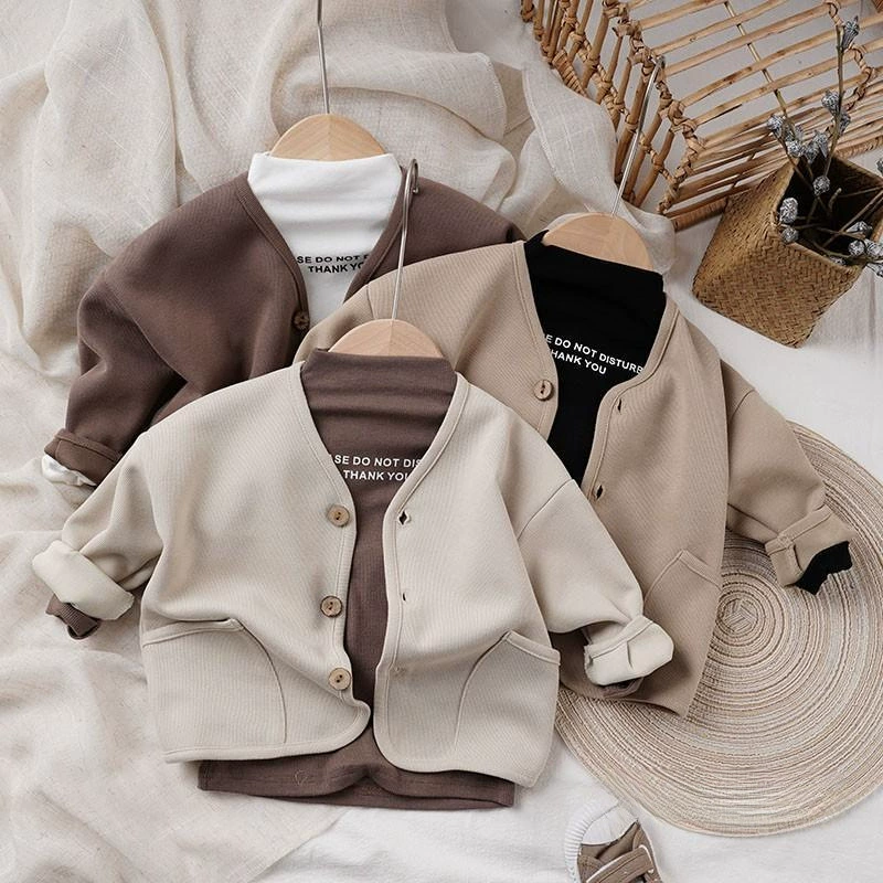 Осень детский лонгслив для отдыха, кардиган для мальчиков, куртка, oversize, корейский стиль, западный стиль