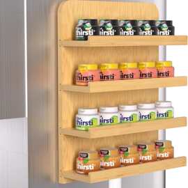 新款木制咖啡胶囊收纳架储物咖啡机侧面整理K杯多层磁吸置物架