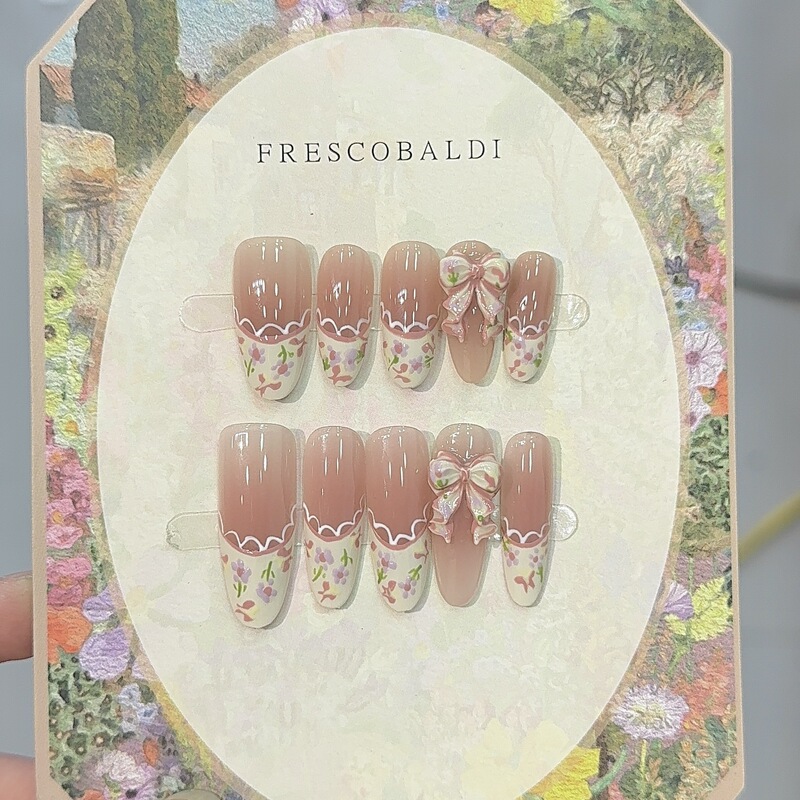 Monet's Garden - Floral Skirt Hand-Painted French Style Pure Desire Nail Stickers Full Cover Nails