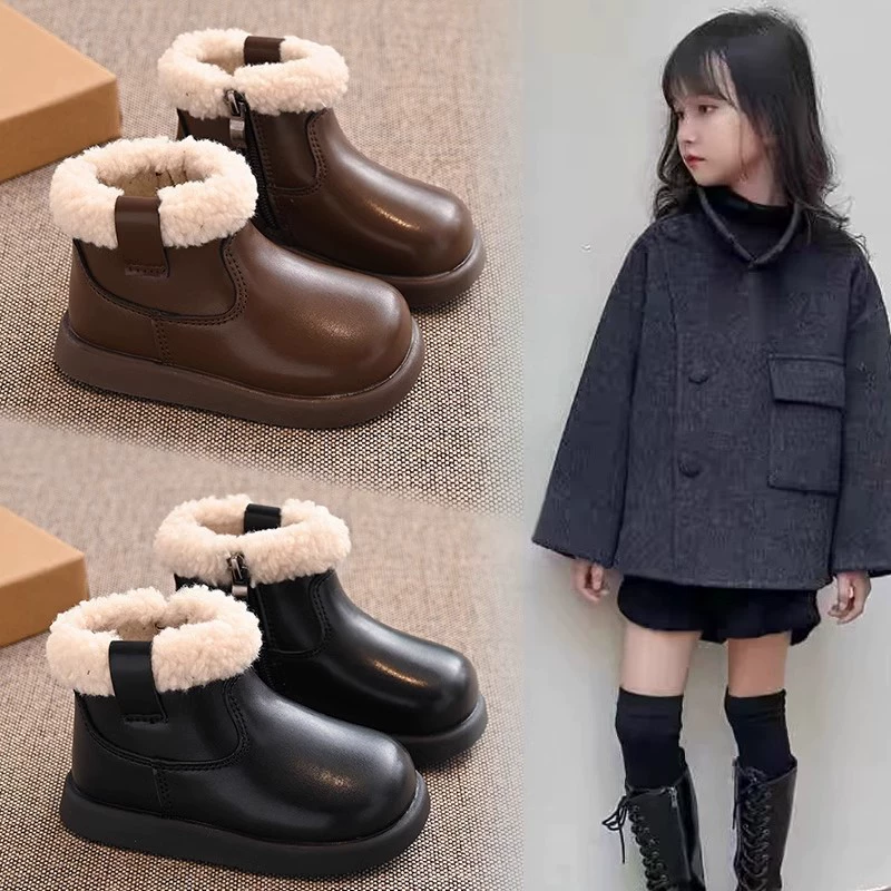 Детские сапоги Martin 2024 зимний новый стиль девушки мода британский стиль сапоги