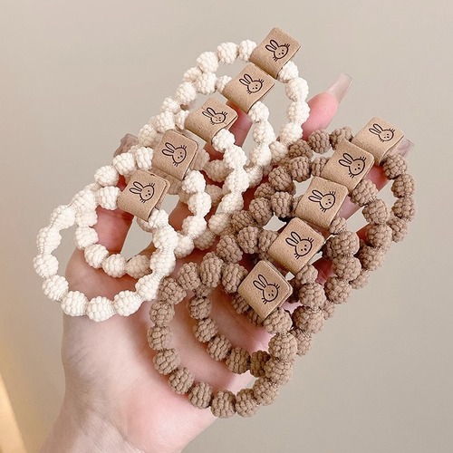 Ladies' Bear Headband with High-Grade Coffee Brown Hair Tie, Simple and Elegant, for Stylish Girls, Highly Elastic and Durable Rubber Bands