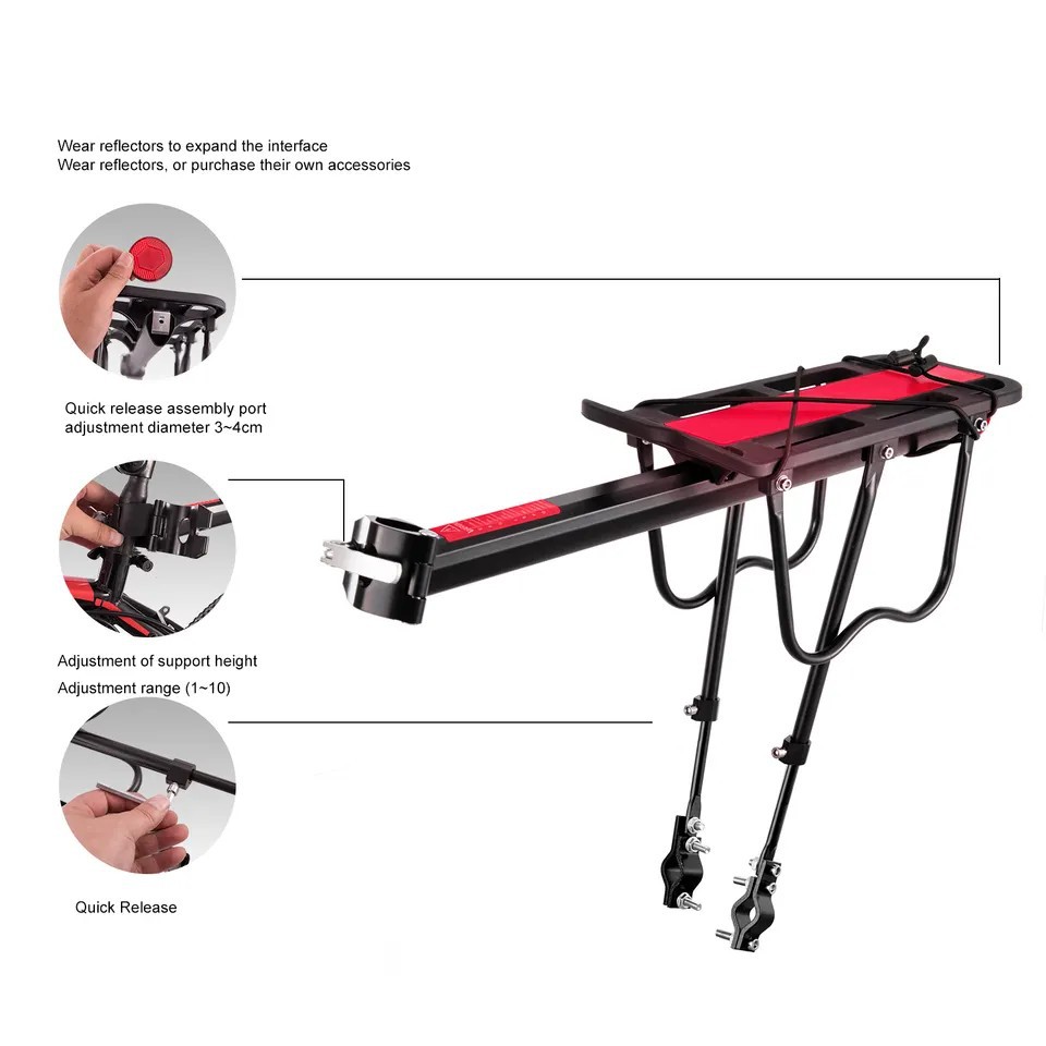 Nueva bicicleta semi-liberación rápida estante de montaña bicicleta mejorada trasera estante de la bicicleta percha de equipaje de montar