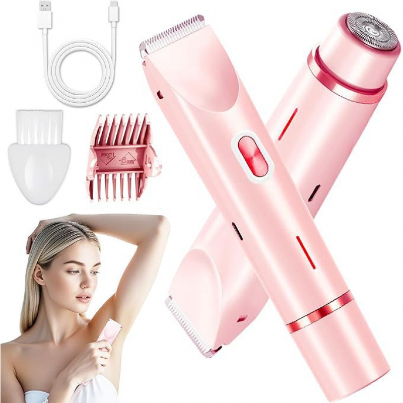 Waterproof rechargeable women's electric shaver, dual-head full-body shaver, wet and dry use, cross-border hair removal device Waterproof rechargeable women's electric shaver, dual-head full-body shaver, wet and dry use, cross-border hair removal device