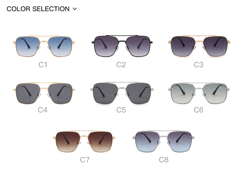 Chic Double Beam Metallic Sunglasses - Image 4