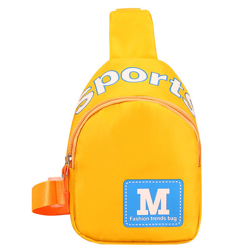 Contrast color children's bag summer new Korean style M letter chest bag girls crossbody bag custom printed logo shoulder bag