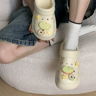 eva奶呼呼洞洞鞋女厚底踩屎感增高透气拖鞋夏季外穿防滑加厚包头