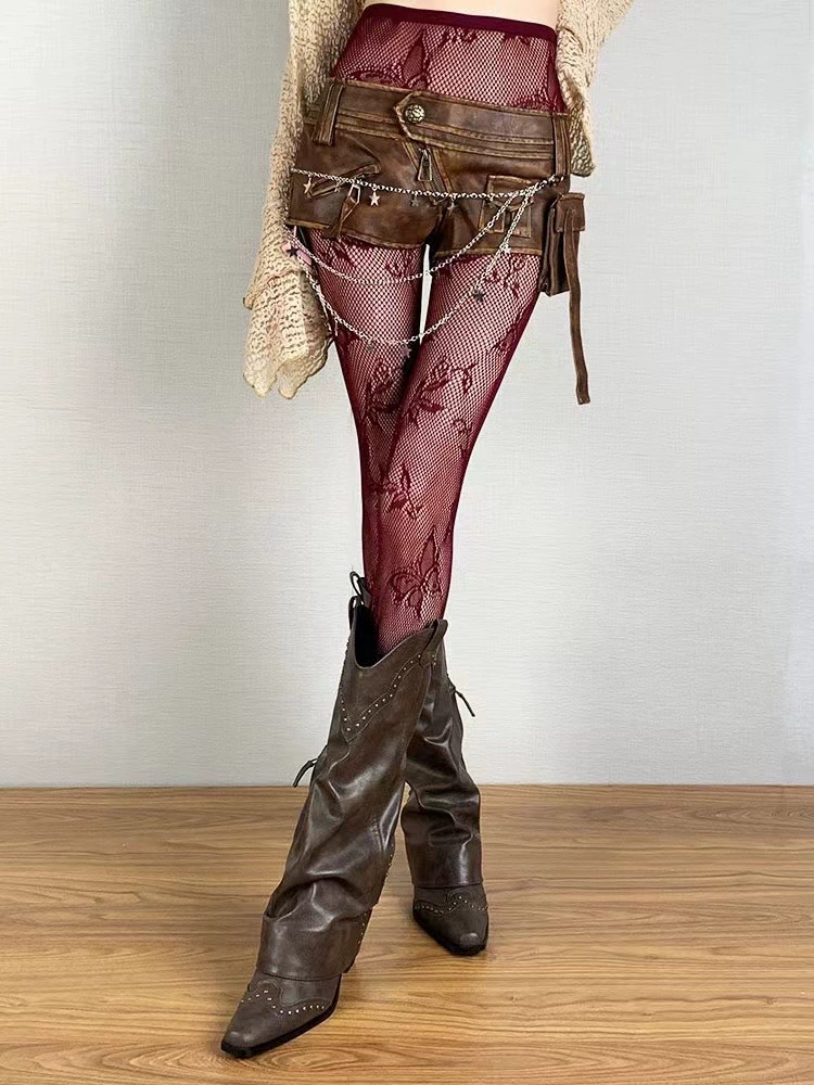 Summer Retro Tights (Women) — Lace Fishnet, One Size, Multiple Patterns