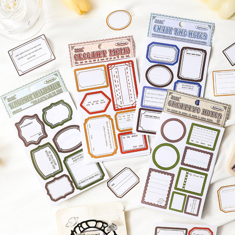 Cross-border dedicated to note mood retro border sticker post-it notes hand account material diy stickers wholesale
