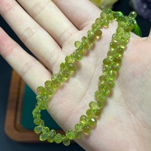 纯天然橄榄晶水滴散珠透体切面梨形切角橄榄石半成品DIY饰品配件