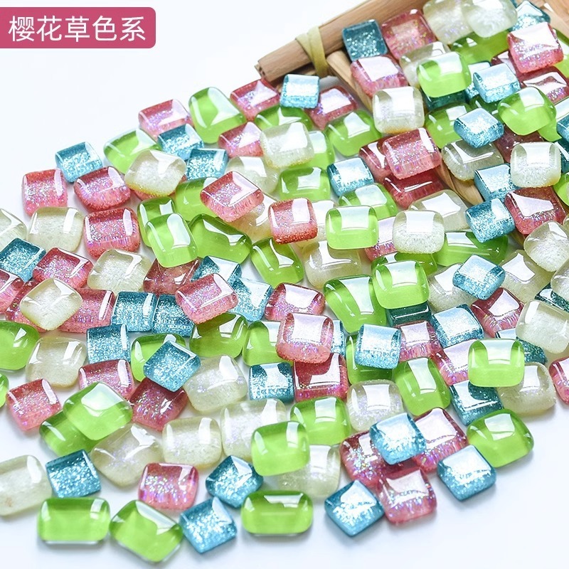 200克diy多元闪粉马赛克集合水晶自由石玻璃儿童手工材料颗粒|undefined