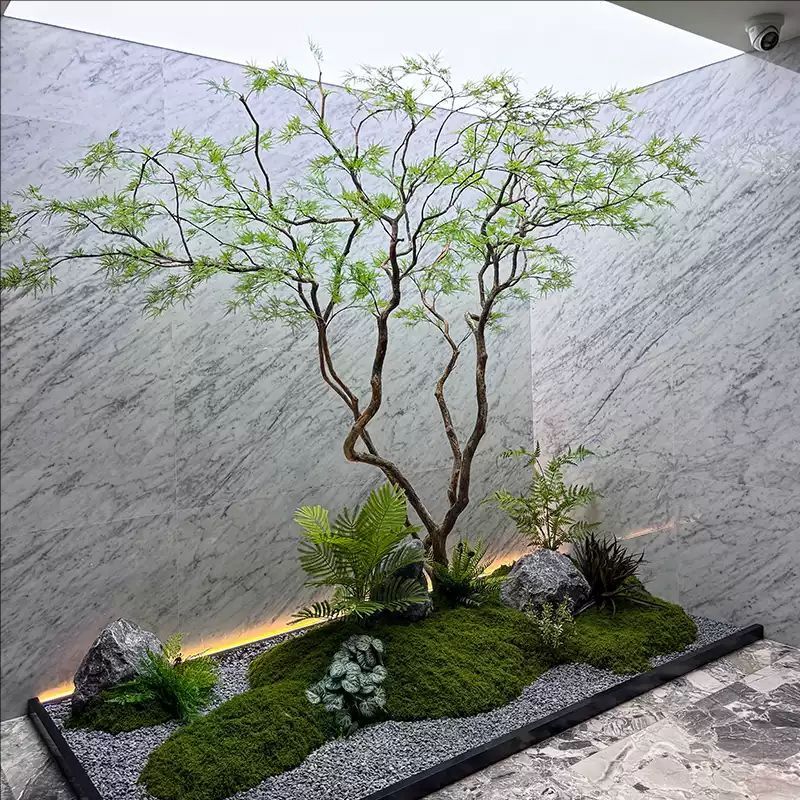 高級人工花、羽根、楓の葉、馬酔木、室内用人工樹木、緑化、景観、ショーウィンドウ装飾、結婚式|undefined