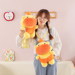 Internet Celebrity Cute Capybara Lulu Doll Bag Cute Expression Bag Plush Toy Bag Funny Cartoon Doll Bag