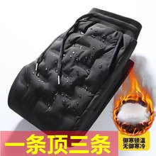 港风男士加厚保暖羽绒裤冬季新款2023年韩版男青年舒适透气长裤潮