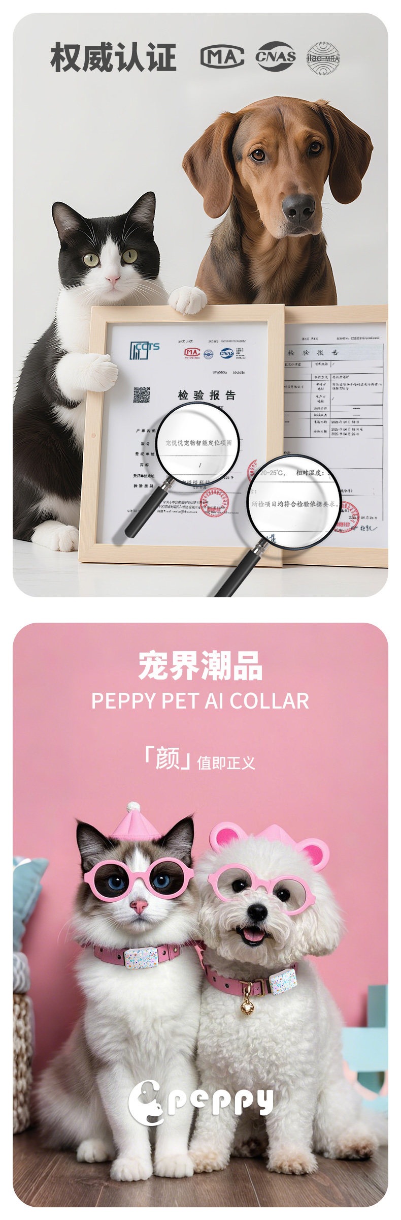 Chong Yue Yue Pet GPS Locator Anti-Loss Device Smart Collar for Cats and Dogs, Waterproof Motion Monitoring Tracker