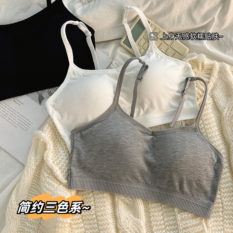 內衣女發育期初高中中學生少女裹胸運動防震顯小胸吊帶抹胸背心