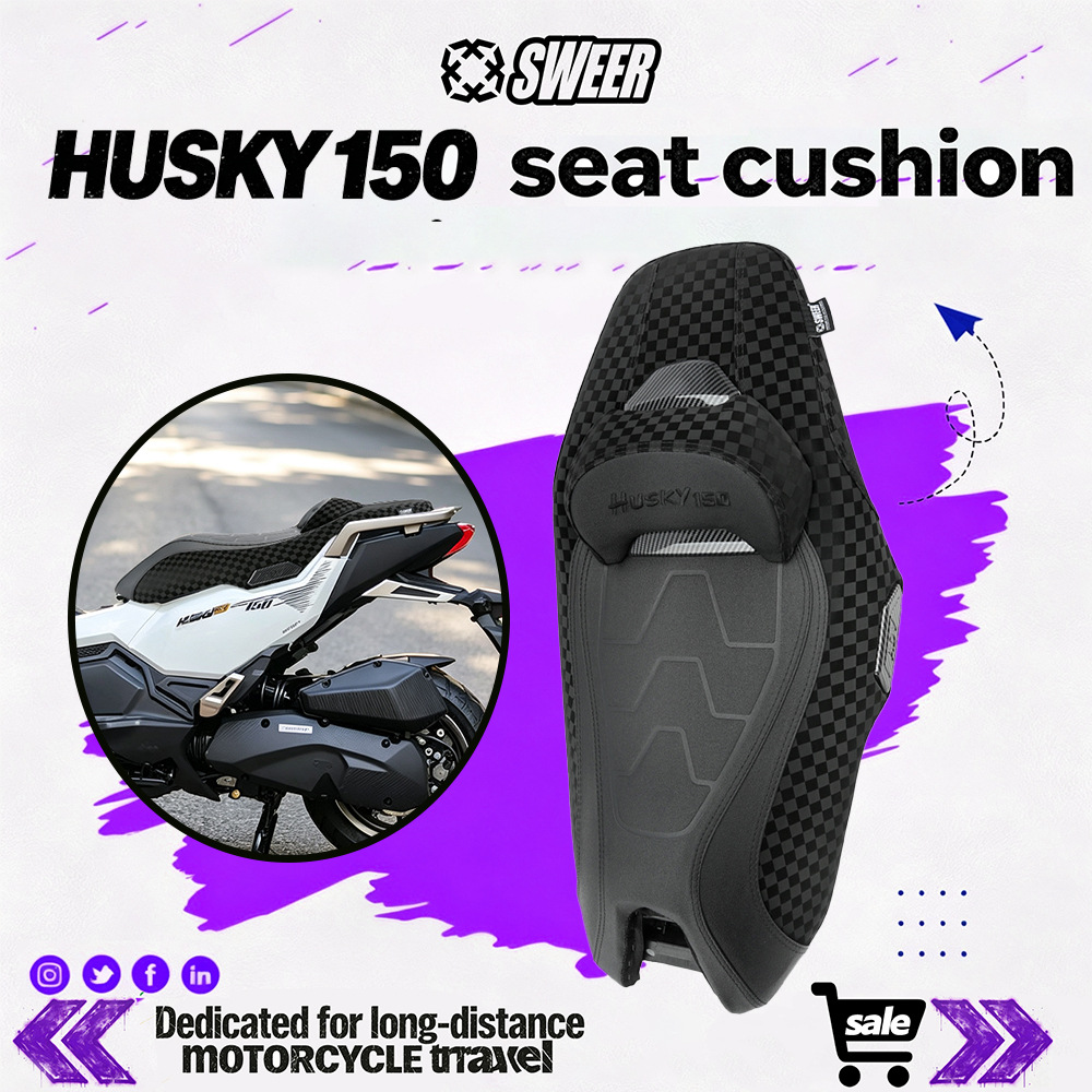 The new model is suitable for the SYM Husky 150 motorcycle, featuring a modified waterproof and comfortable seat cushion assembly with lumbar support