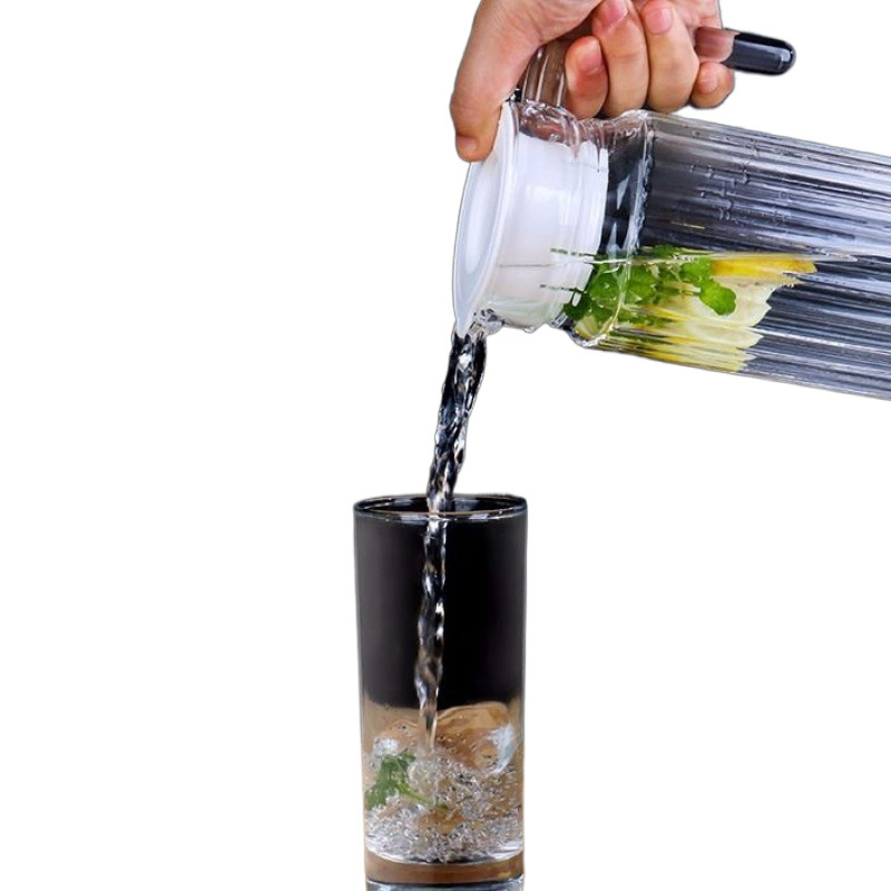 Gran capacidad gruesa de vidrio sin plomo hervidor de agua fría hervidor de bebida hervidor de agua fría hervidor de jugo de frutas botella de agua doméstica