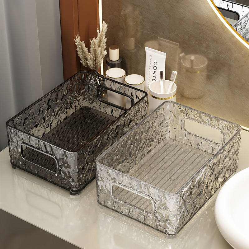 Cosmetic Storage Box Washstand Acrylic Transparent Storage Basket for Toiletries and Skin Care Products Finishing Rack