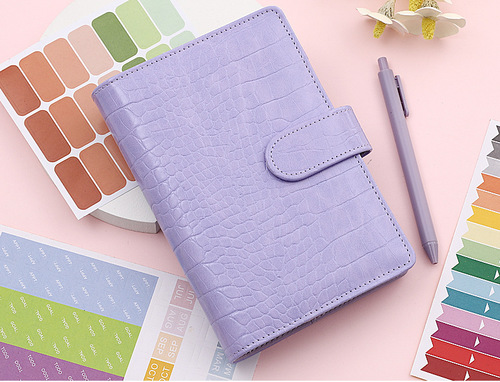 Macaron A6PU Leather Spiral Notebook Bulk Wholesale Creative Cash Budget Financial Planner Handwritten Notebook