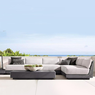 Outdoor Sofa Courtyard Villa L-shaped All-aluminum Sofa Homestay Outdoor Garden Terrace Waterproof Leisure Sofa Combination