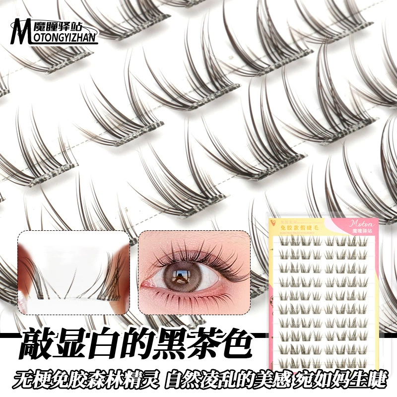 Клей- Free false eyelashes, natural and daily style, sunflower white boiled water, thick and photogenic, rat type dog Su Daji and fox type Pingdu