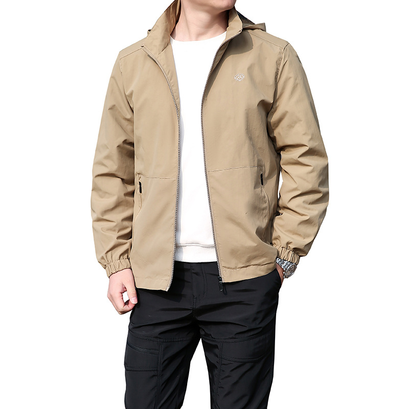 Primavera y otoño de la nueva chaqueta de hombre suelta chaqueta casual simple hombre de mediana edad delgada chaqueta de hombre transpirable hombre