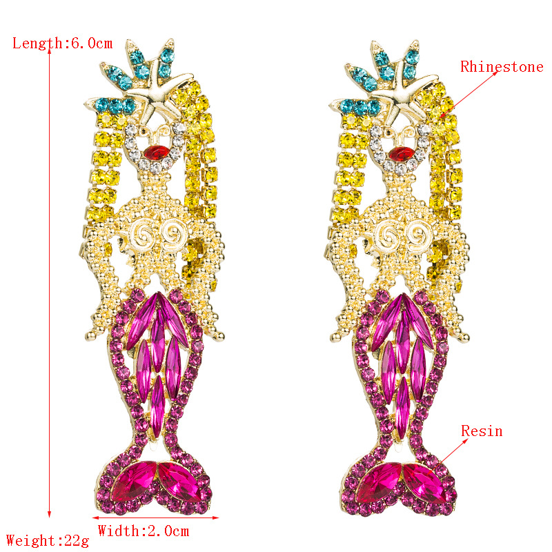 Alloy Inlaid Rhinestone Long Earrings display picture 1