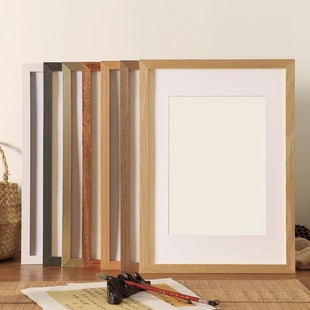 Solid Wood Calligraphy Photo Frame Empty Frame 4 Blank Picture Frames Framed DIY Calligraphy Brush Calligraphy Frame Wall Hanging A4