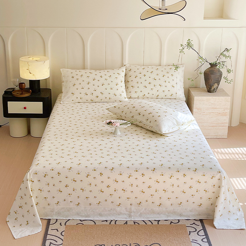 Youyixin sábanas de tela gruesa vieja de algodón 100% algodón dormitorio doble individual funda de almohada gruesa de tres piezas al por mayor