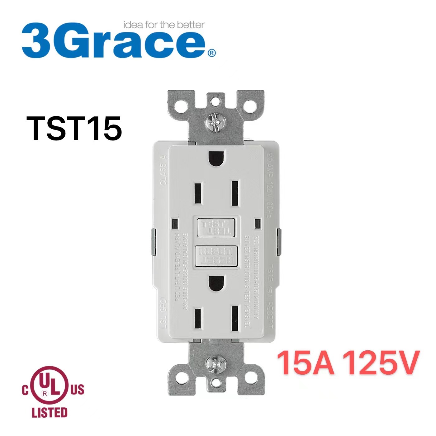 US美标 GFCI 漏电保护插座带保护门 15A/20A 125V
