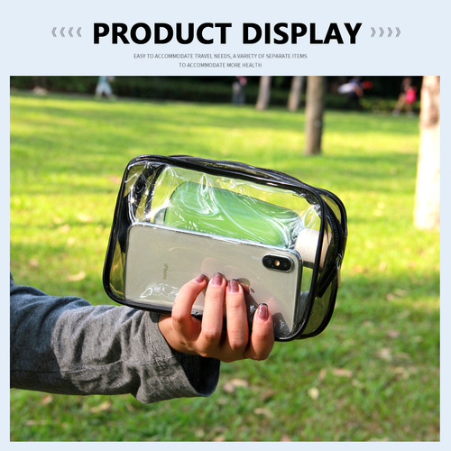 Candy color PVC cosmetic bag transparent packaging bag waterproof storage anti-epidemic bag portable travel toiletry bag