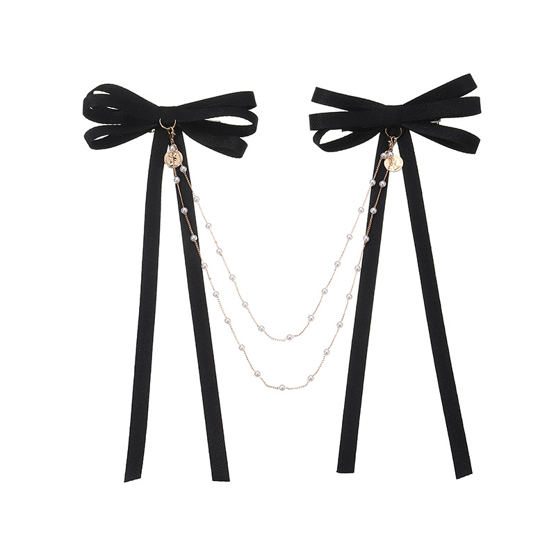 Simple New Fashion Pearl Chain Bow Hairpin display picture 7